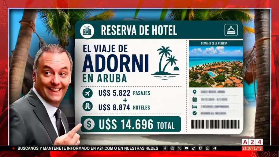Revelaron que Adorni pag� los hoteles de Aruba en efectivo y en d�lares