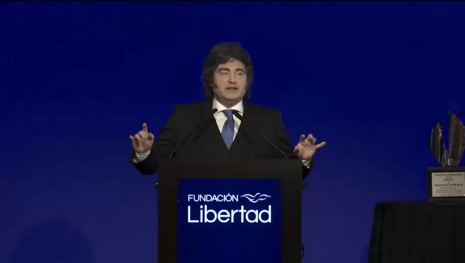 Javier Milei en la cena anual de la Fundaci�n Libertad