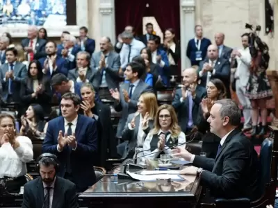 Manuel Adorni durante la sesi�n en el Congreso en la cual asegur� que no va a renunciar.