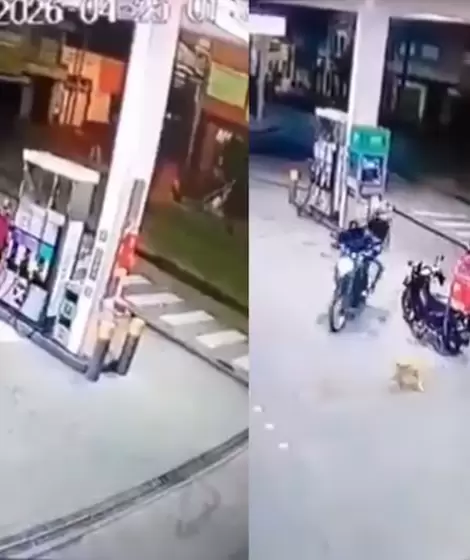 El motociclista se defendi� a los tiros del roba que le quisieron hacer en Lomas del Mirador, mientras cargaba combustible.