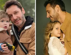Benjam�n Vicu�a junto a sus hijos, AMancio y Magnolia