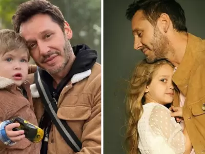 Benjam�n Vicu�a junto a sus hijos, AMancio y Magnolia