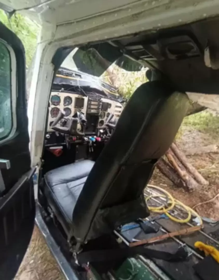 Hallaron una avioneta abandonada en medio del monte