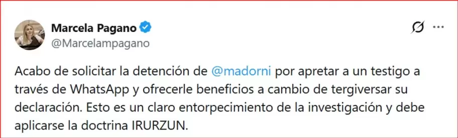 El pedido de Marcela Pagano