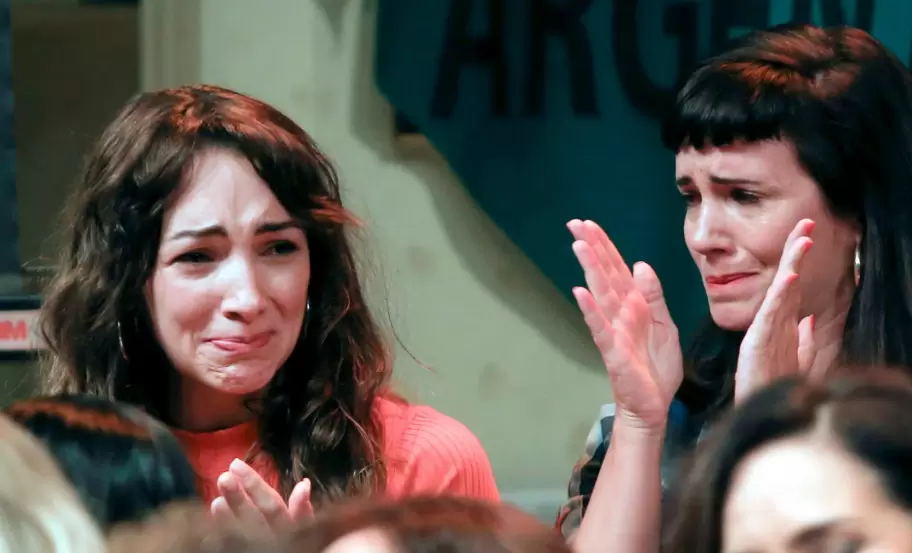 Thelma Fardin y Griselda Siciliani al momento de la denuncia p�blica con Actrices Argentinas