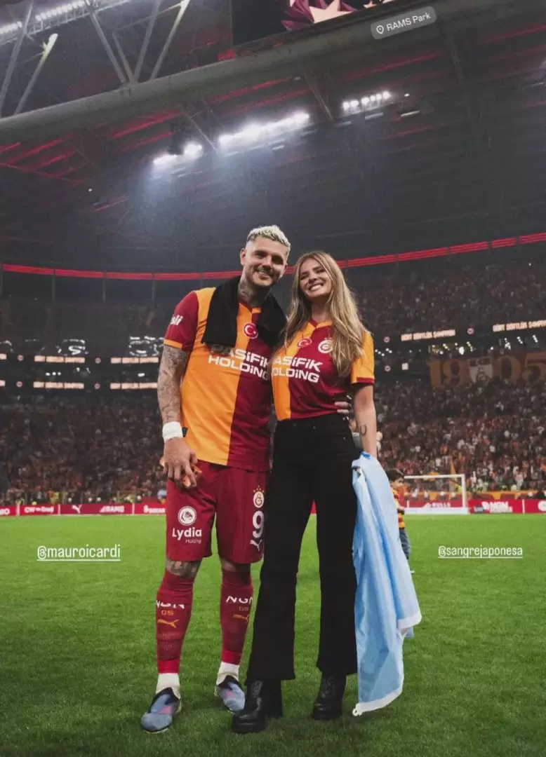Mauro Icardi y la China Su�rez tras el triunfo del Galatasaray