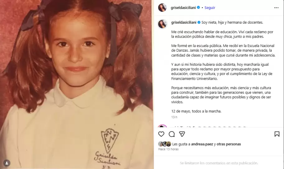 La reflexi�n de Griselda Siciliani a favor de la universidad p�blica