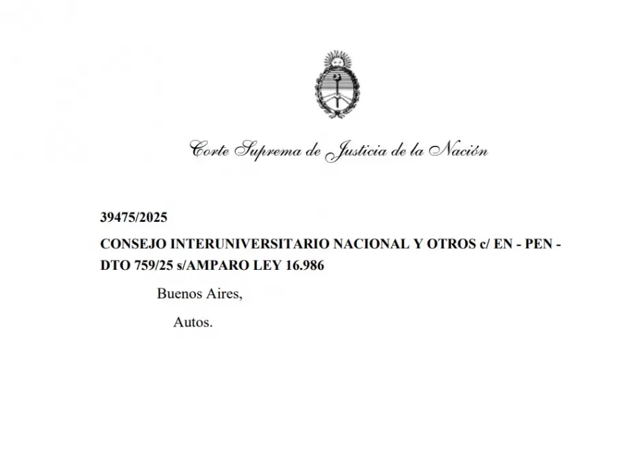 La Corte Suprema de Justicia coloc� la causa de la Ley de Financiamiento Universitario en condiciones de resolverse.