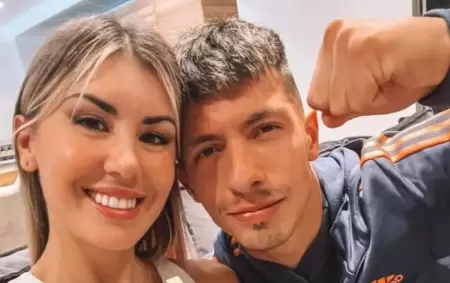 Lisandro Mart�nez junto a su mujer