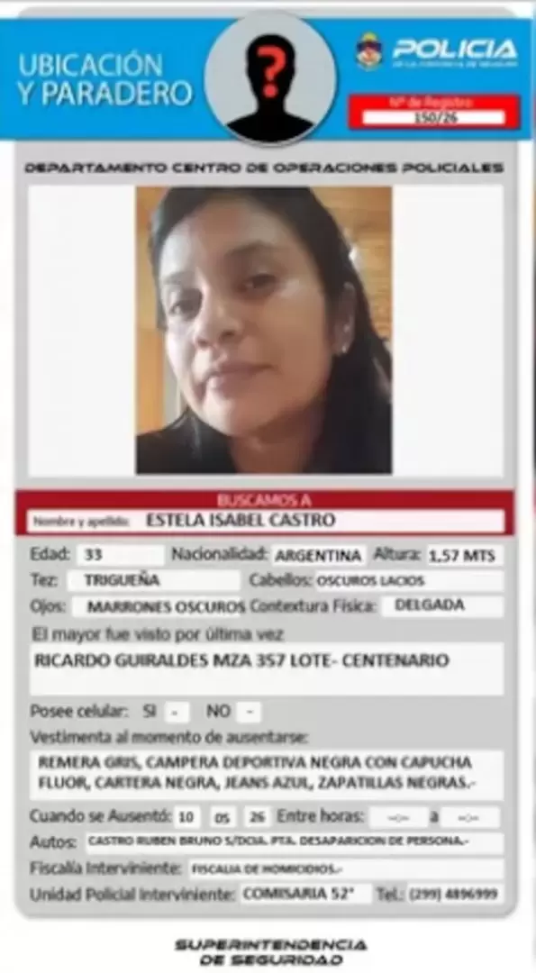 La provincia vive horas de m�xima tensi�n tras la desaparici�n de Romina Tiziana Tobares y Estela Isabel Castro