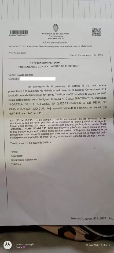La notificaci�n del fiscal Morey