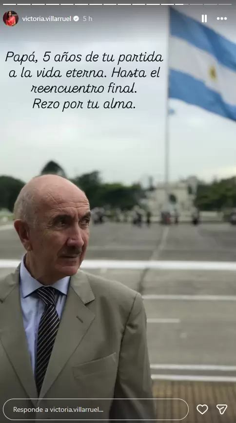 El mensaje de Villarruel para su padre a cinco a�os de su fallecimiento