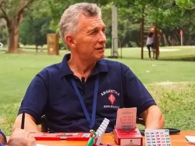 Macri jugando al bridge