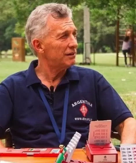 Macri jugando al bridge