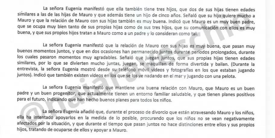 Parte de la declaración de Eugenia "La China" Suárez en el juicio entre Mauro Icardi y Wanda Nara por la restitución internacional de sus hijas.