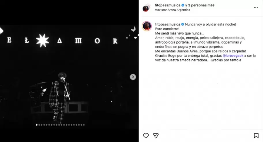 Parte del p�blico reaccion� con enojo, hubo abucheos y Fito respondi� desde el escenario.