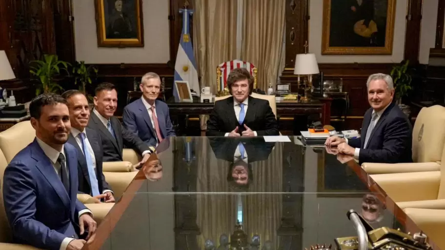 Peter Thiel en Casa Rosada con Milei