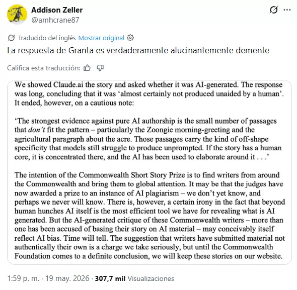 Sospechan que premiaron textos escritos con IA