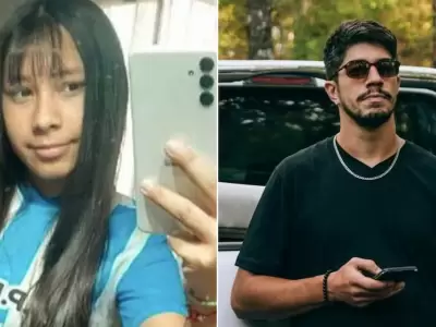 Agostina Vega de 14 a�os y Claudio Gabriel Barrelier, principal sospechoso de su femicidio.