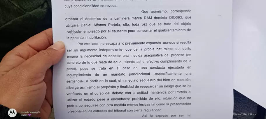 La Justicia revocó la condena condicional de Daniel Alfonso Portela y ordenó una pena de cumplimiento efectivo.