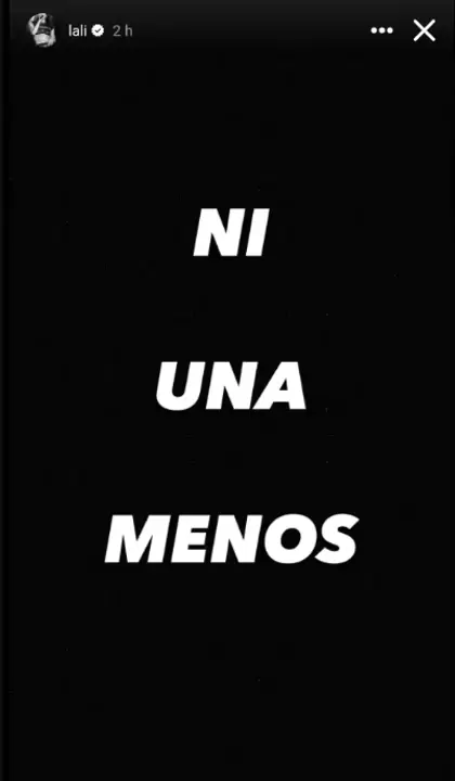 Lali Esp�sito dej� un fuerte "Ni una menos" para convocar a la marcha contra la violencia de g�nero.