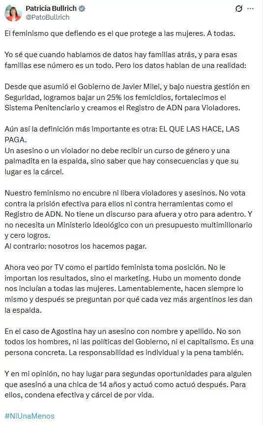 La publicación de Bullrich sobre el feminismo
