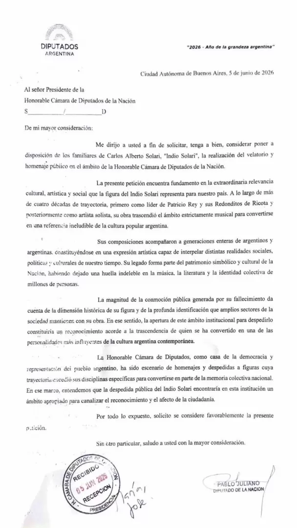 El escrito que present� Pablo Juliano
