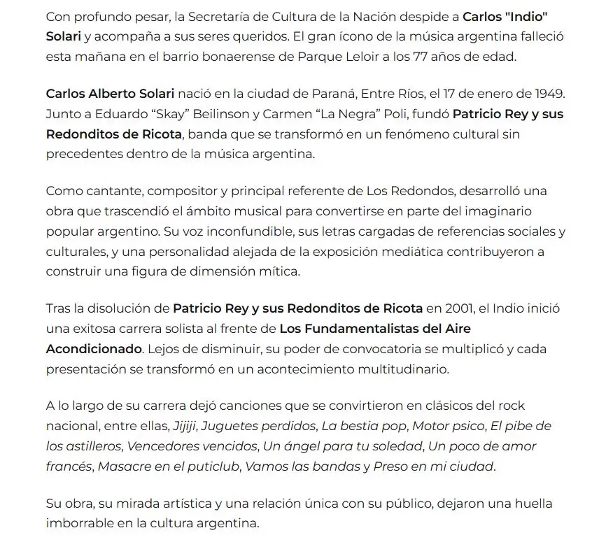 Secretar�a de Cultura de la Naci�n