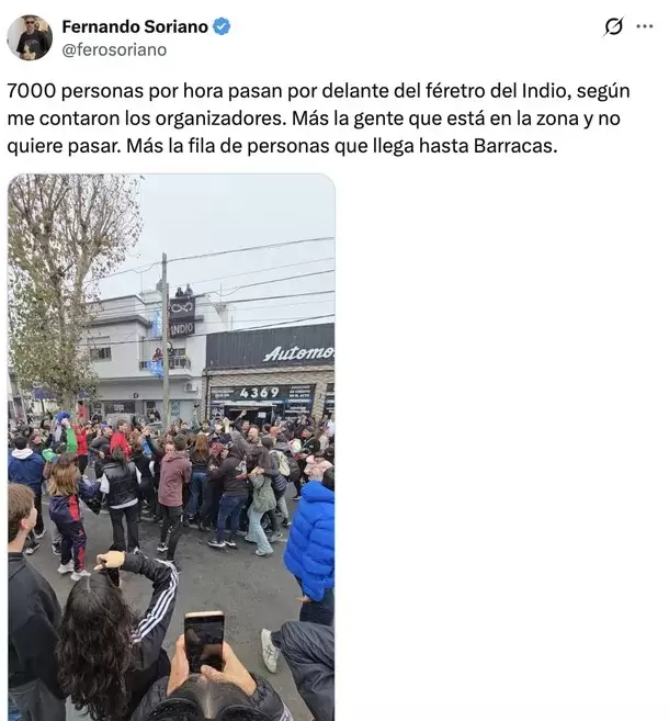 Fernando Soriano revel� que unas 7.000 personas por hora pasaban frente al f�retro