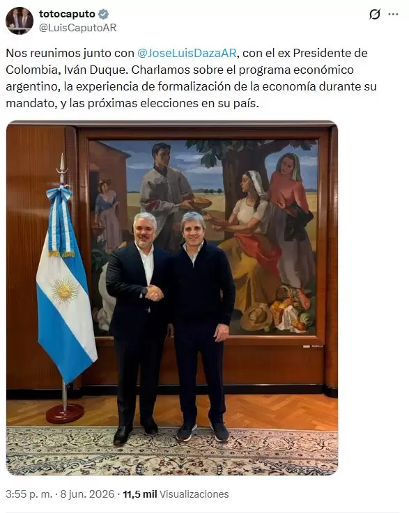El posteo de Luis Caputo