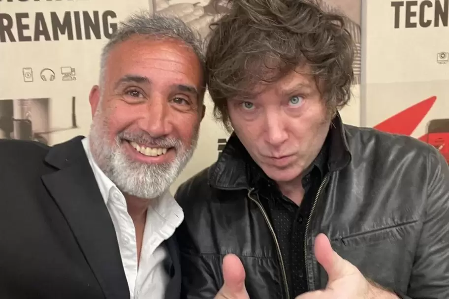 Gabriel Anello y Javier Milei.