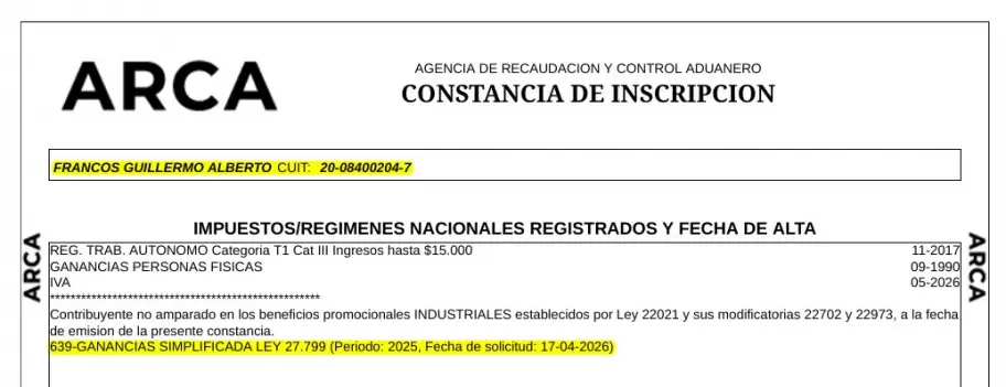 Guillermo Francos tambi�n se sum� a la movida de "inocencia fiscal"