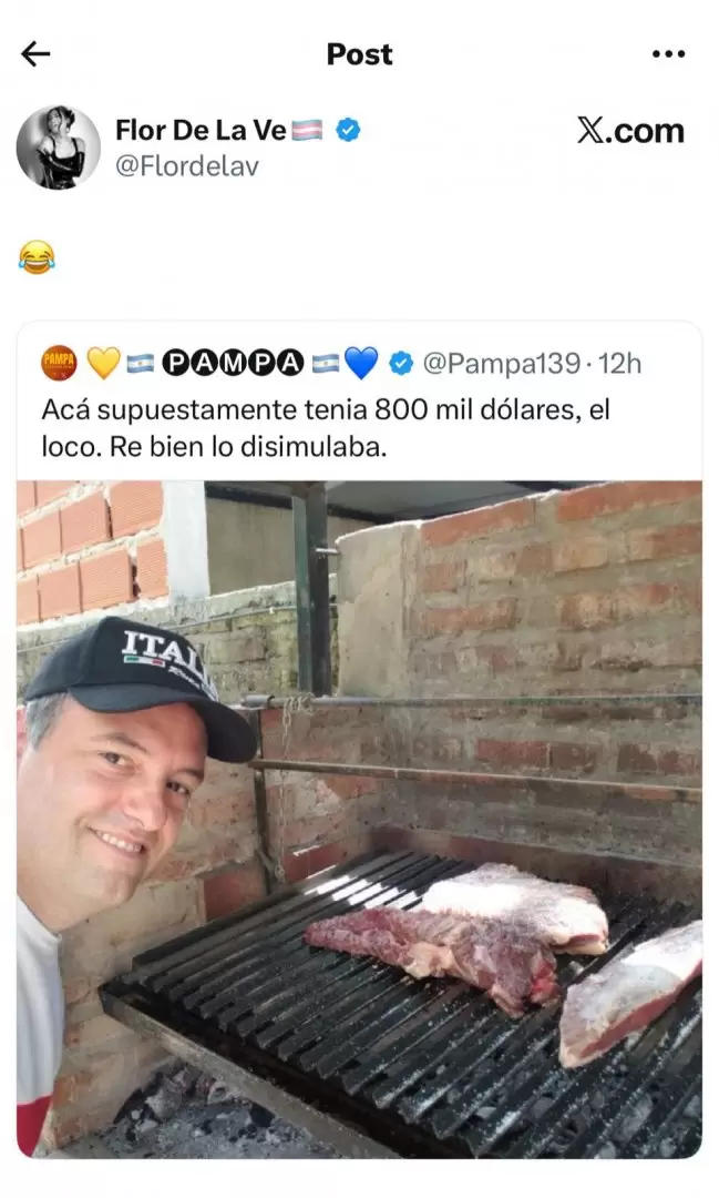 Flor de la V se burló de Manuel Adorni