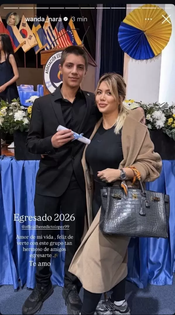 Se egresó del colegio Benedicto, uno de los hijos mayores de Wanda Nara