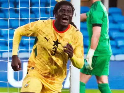 Caleb Yirenkyi meti� el 1 a 0 de Ghana sobre Panam�, a pocos minutos del final del partido.