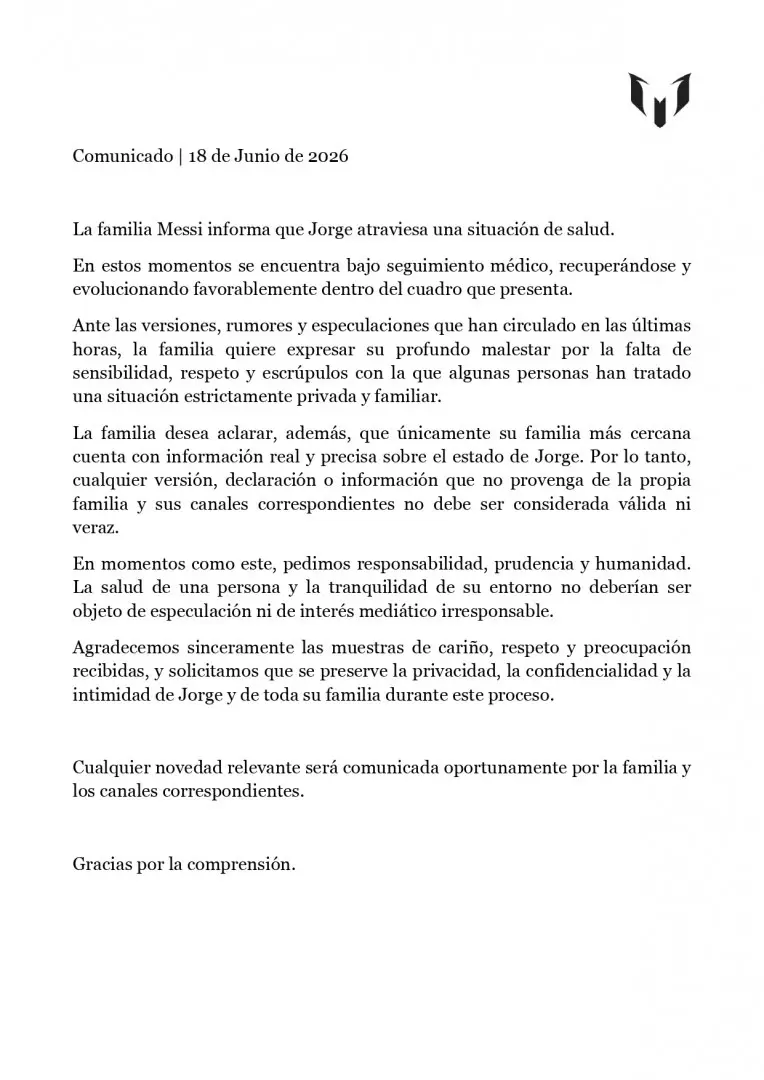 Comunicado Familia Messi