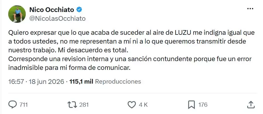 La furia de Nicolás Occhiatto