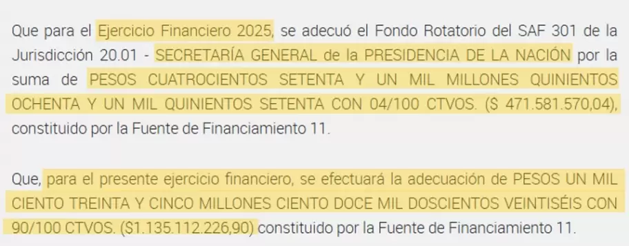 La caja secreta de Karina Milei: el Gobierno duplic� un fondo de $1.135 millones, pero se niega a mostrar en qu� se gasta