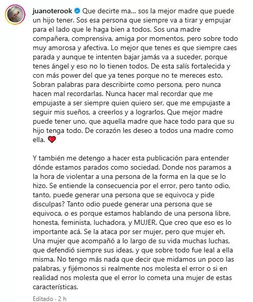 Juan Otero salió en defensa de Flor Peña