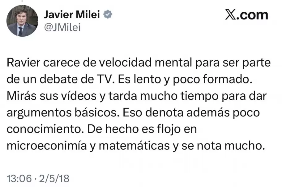 Los cruces y entredichos de Javier Milei y Adri�n Ravier que se filtraron en redes sociales, luego de que el presidente lo nombrara vocero.