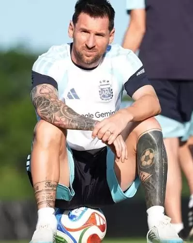 Lionel Messi en el predio de la AFA
