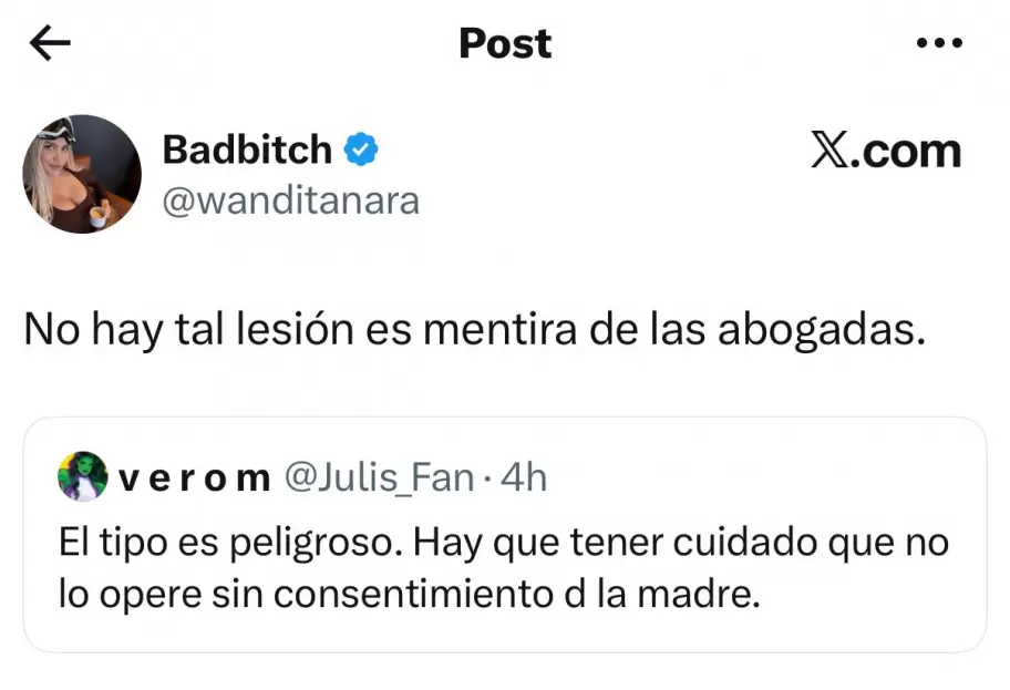 Wanda Nara desmintió que Francesca tenga los ligamentos de la rodilla rotos