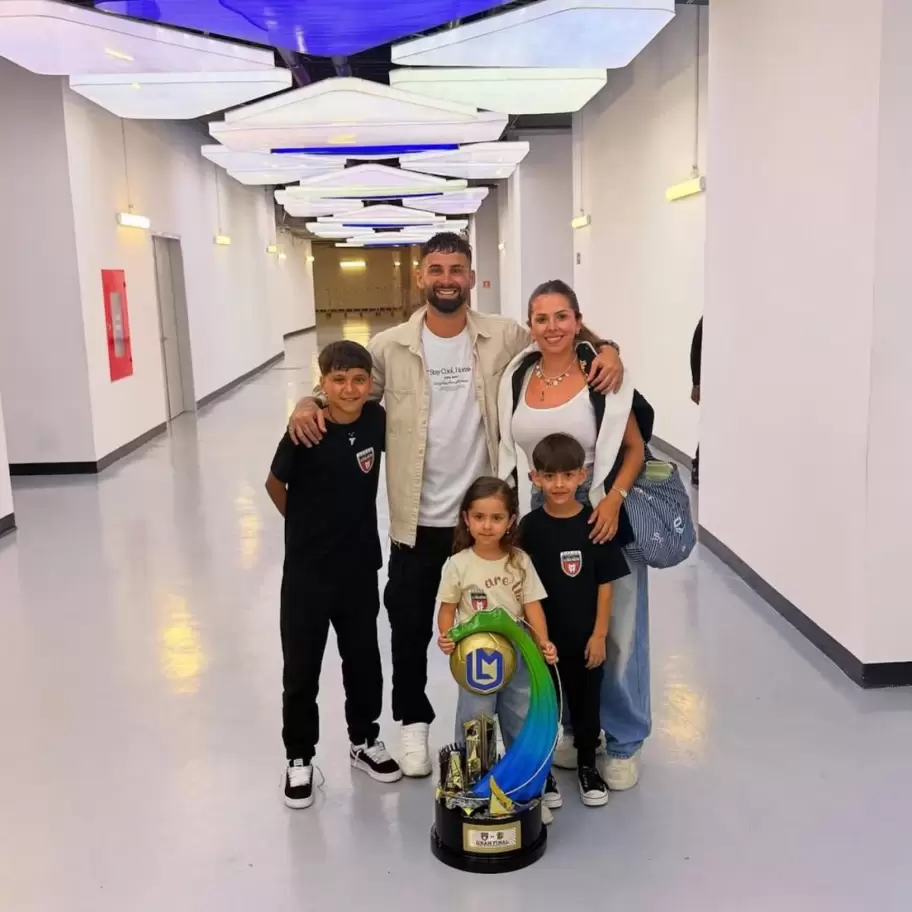Lucas Trejo y su familia