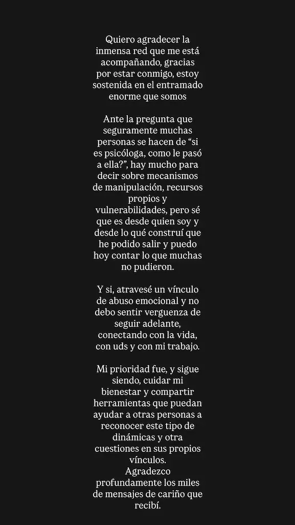 Cecilia Ce reflexion� sobre el abuso emocional que atraves� con Nacho Levy