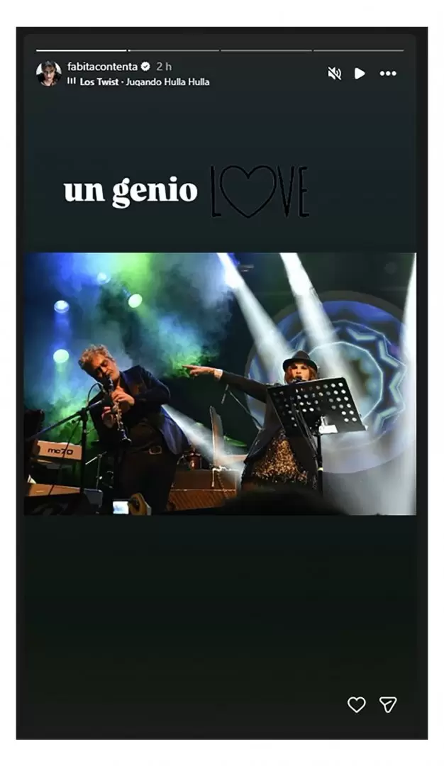 Fabiana Cantilo y la imagen que eligió compartir para despedir a Daniel Melingo.