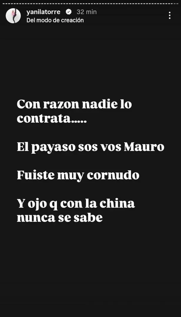 Yanina Latorre cruzó a Mauro Icardi con unas historias, luego de que la tratara de payasa y cornuda