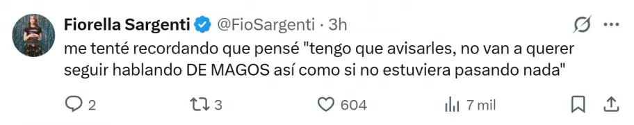 La intervención de Fiorella Sargenti en la despedida de Juanita Groisman de Blender.