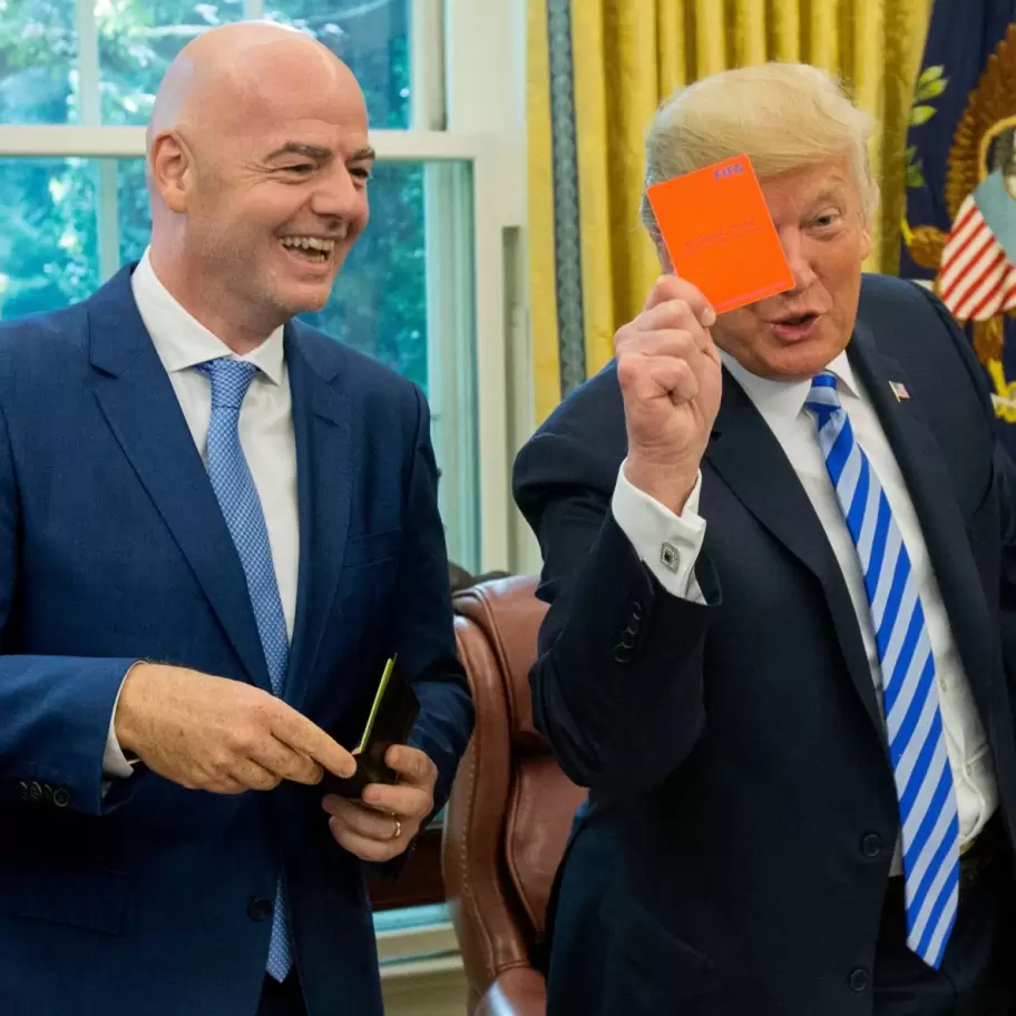 Gianni Infantino junto a Donald Trump en Casa Rosada