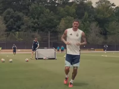 De Paul en el �ltimo entrenamiento de la Selecci�n Argentina