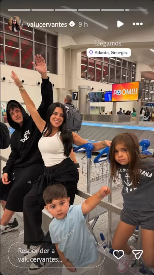Valu Cervantes en Atlanta con sus hijos
